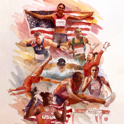 Local Artist, Abra Shirley, Creates Olympic Watercolor